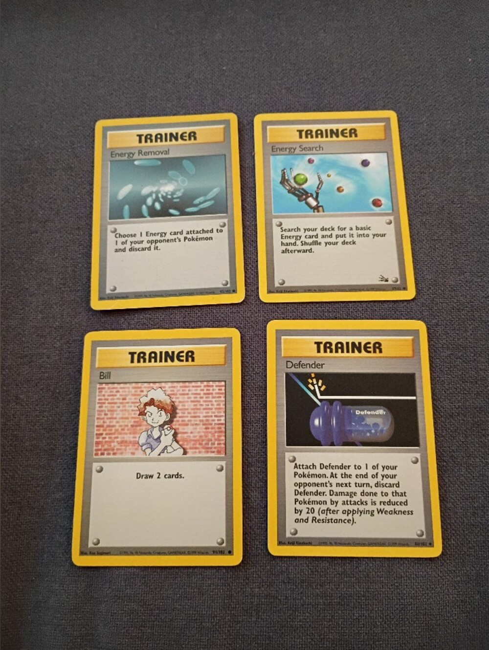 Pokemon Base Set Vintage Trainer Card Lot Of 4